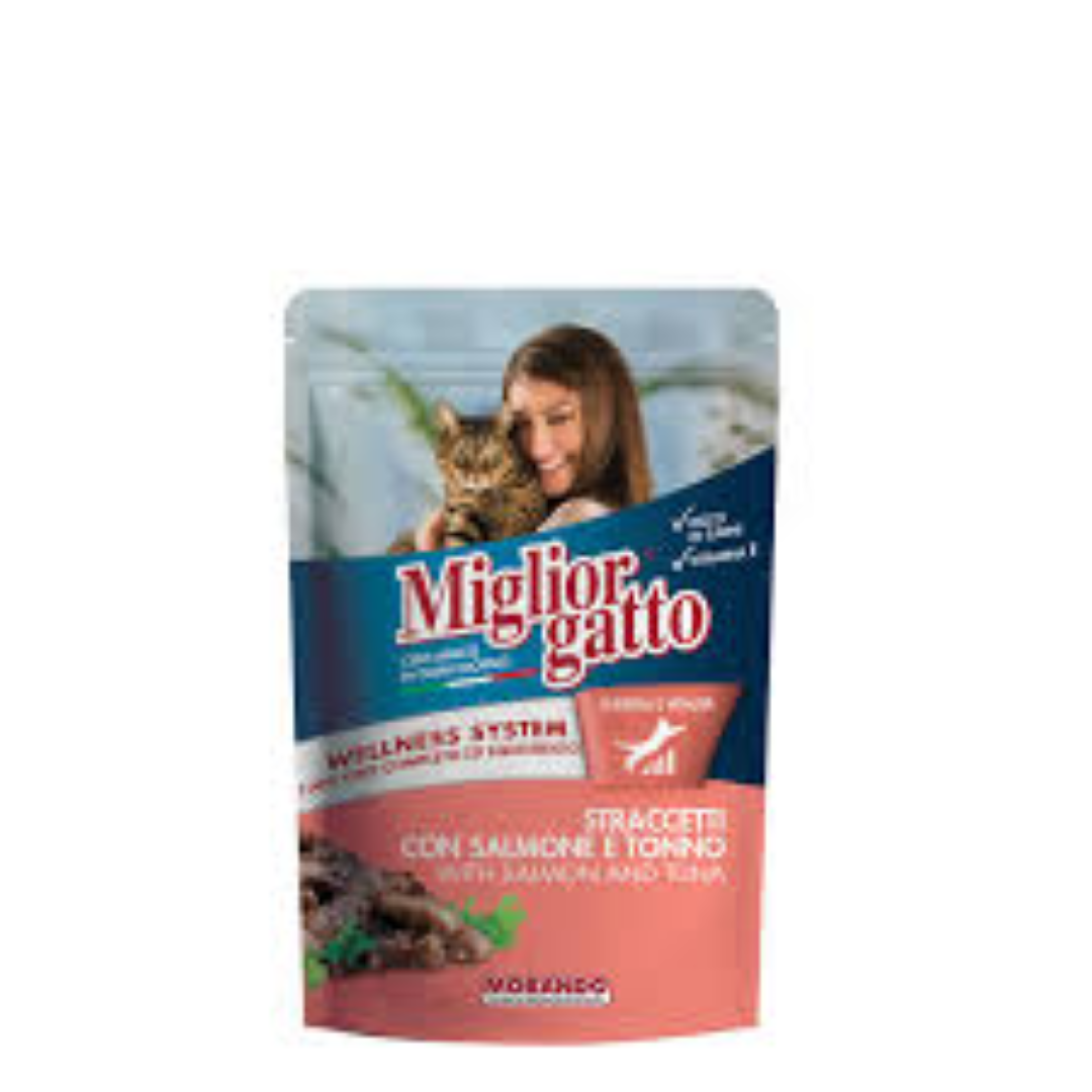 MIGLIORGATTO CAT POUCH W SALMON N TUNA 100G
